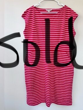 Boden Women’s Size 14R Dress Stripe Red And Pink Pockets